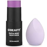 CCbeauty Purple Face Paint Stick,Face Painting Kit,Non Toxic SFX Makeup For Ursula Widowmaker Halloween Costume Cosplay,Professional FX Body Paint,Full Coverage Painting Foundation With Makeup Sponge
