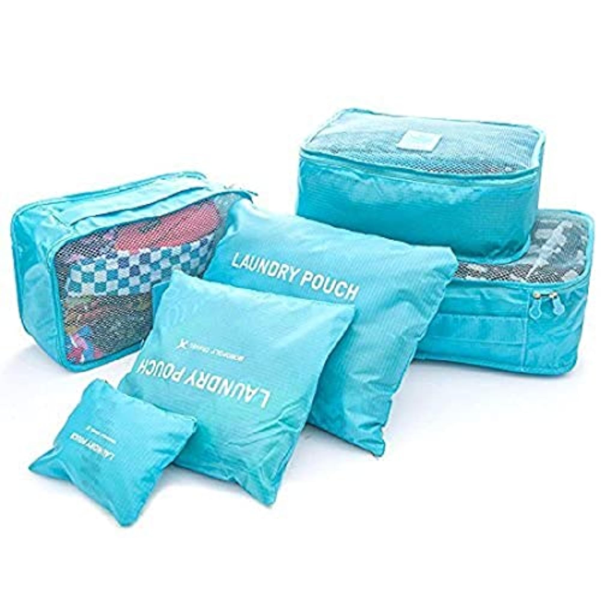 Multi Color 6-Piece Travel Luggage Organizer Packing Cubes