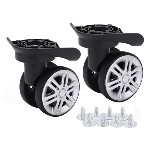Chiffonade 1 Pair Luggage Suitcase Wheels,360° Mute Luggage Wheels Double Row Suitcase Casters Replacement for Luggage Suitcase Trolley Trolley, Includes 8 Screws‌