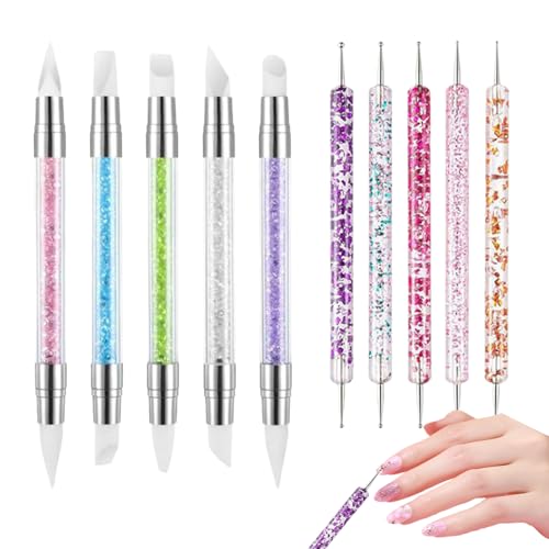 Bolígrafo de gel de modelado - Herramienta de modelado de silicona de doble cara para uñas, ayuda multifuncional para modelar uñas para viajes, hogar, escuela, viaje de negocios