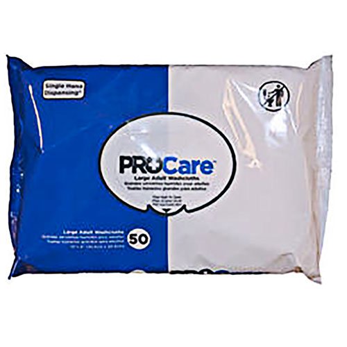 Washcloth/Wipe for Adults, 2 Pack Special, with Aloe and Vitamin E, 50 per Pack