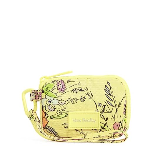 Vera Bradley Women's Recycled Lighten Up Reactive Zip-around Wristlet With RFID Protection, Sunlit Garden, One Size
