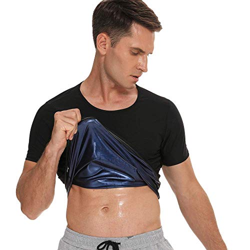 Nanooer Sauna Suit Shirt for Men Heat Trapping Sauna Waist Trainer