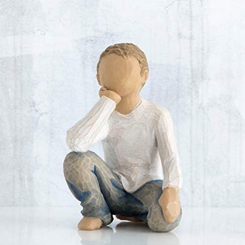 Willow Tree Inquisitive Child Figurine,Brown, White and Blue,3.2 x 3.2