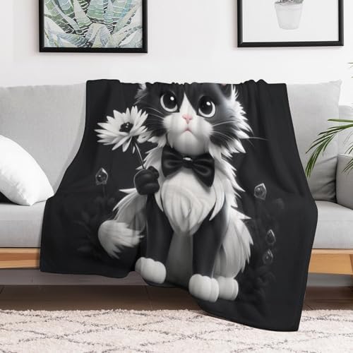 Manta cálida de gato muy suave para protegerte del frío en tu sofá 3