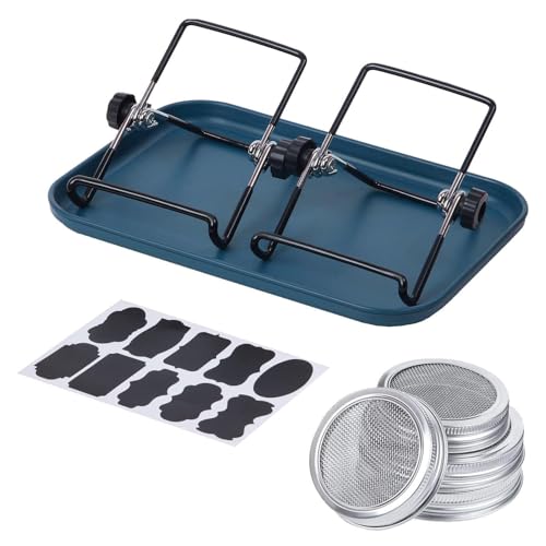 Zestivra masons Jar Germination Kits – Wide Mouth Sprouting Jars, Seed Set | Mesh Lid masons Jar Growing Kit for, Wheatgrass, Home Gardening, Indoor Planting, Beginners