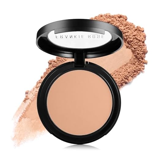 Frankie Rose Cosmetics Powder Foundation – Full Coverage Face Powder For Pores & Imperfections, Evens Out Skin Tone & Shine-Control (Buff)
