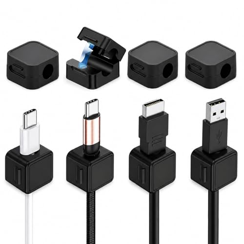 8 Pack Cord Organizer Holder, Desk Management,Magnetic and Easy to Open, Adhesive Phone Cable Wire Charger Cord Holder for Nightstand Desk Charging Cords Wall Car Desktop Office