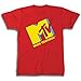 MTV Mens Shirt with Vans Checkerboard - #TBT Mens 1980's Clothing - I Want My T-Shirt (Red, X-Large)