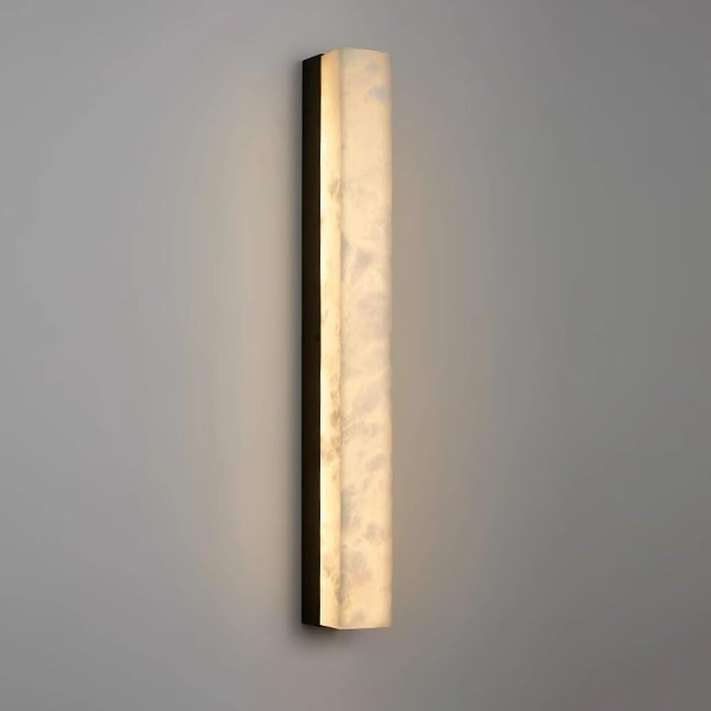 TONFON Long Alabaster Wall Lamp Modern Industrial Style Wall Sconce LED Restaurant Lighting Wall Mounted Lamp for Bedroom Bedside Living Room Study Room Corridor Entryway Wall Lantern
