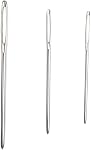Large-Eye Blunt Needles, Hekisn 9 Piece Stainless Steel Yarn Knitting Needles, Sewing Needles, Crafting Knitting Weaving Stringing Needles,Perfect for Finishing Off Crochet Projects (9 Pcs)