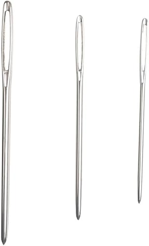 Miniatura 5 de Hekisn Agujas romas de ojo grande, agujas de tejer de hilo de acero inoxidable, agujas de coser, agujas de tejer, perfectas para terminar proyectos