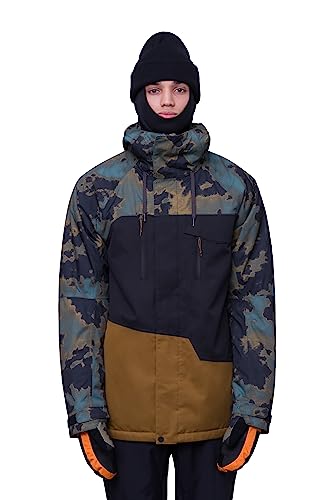 686 Men's Geo Insulated Jacket - Breathable Thermal Clothing with Asymmetrical Look - Water & Weather Resistant