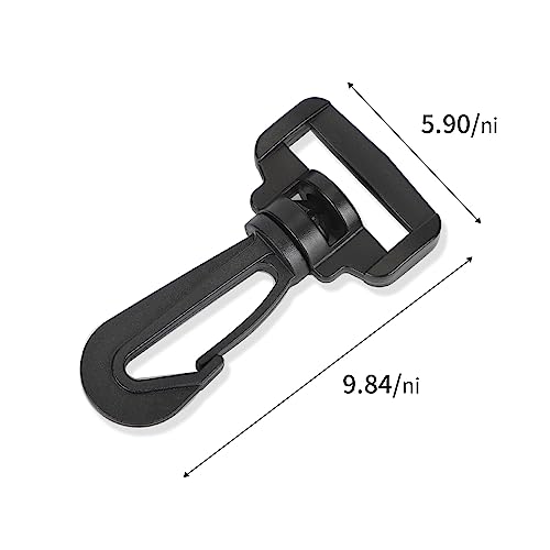 YOYOSTORE 10pc Black Plastic Swivel Rotary Rotate Snap Hook Buckle Carabiners Rings Barrel Loop Webbing Strap Luggage Bag 1 Inch 1\"
