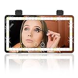 Car Visor Vanity Mirror, Car Makeup Mirror with LED lights, USB Rechargeable Travel Vanity Mirror，3 Light Mode Sun Visor Mirror, Built-in Lithium Battery