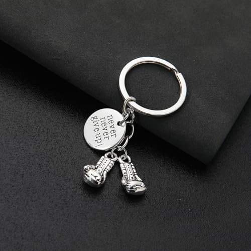 PHAETON 20PCS Never Give Up Boxing Keychain Boxing Gloves Charm Keyring Inspirational Gifts for Boxers Boxing Coach Boxing Keychain Fitness Gifts Boxer Fan GiftSport Lover - Thumbnail 5