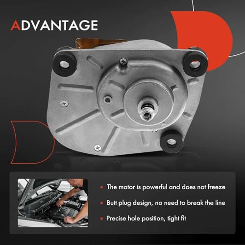 Image of A-Premium Front Windshield Wiper Motor Compatible with Dodge, Chrysler & Plymouth Models - Charger, Town & Country, Challenger, Cordoba, Lebaron, New Yorker, Newport, Diplomat, Magnum & More, 4-Pin