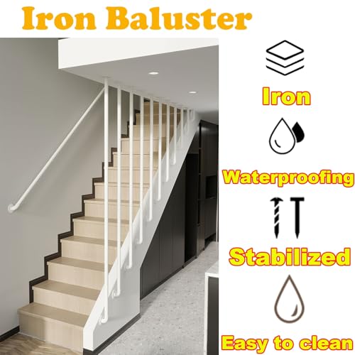 Balustrade d'escalier noire colonne rampe verticale moderne 210cm