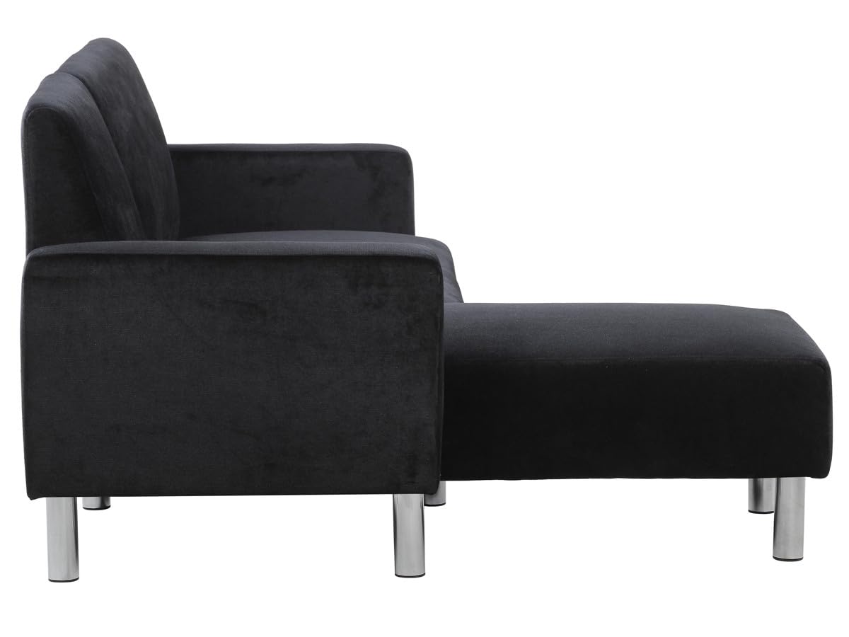 Canapé d'angle tissu réversible "Rio" - 4 places - Gris anthracite