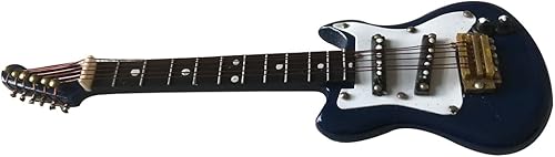 Miniatura 3 de ALANO Guitarra en miniatura de 5.5 in modelo de guitarra eléctrica azul mini decoración de guitarra eléctrica (GE21N-14)