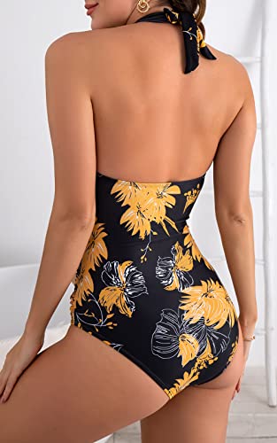B2Prity Women's Slimming One Piece Swimsuits Tummy Control Bathing Suit Halter Swimwear For Big Busted Curvy Woman #TOP3