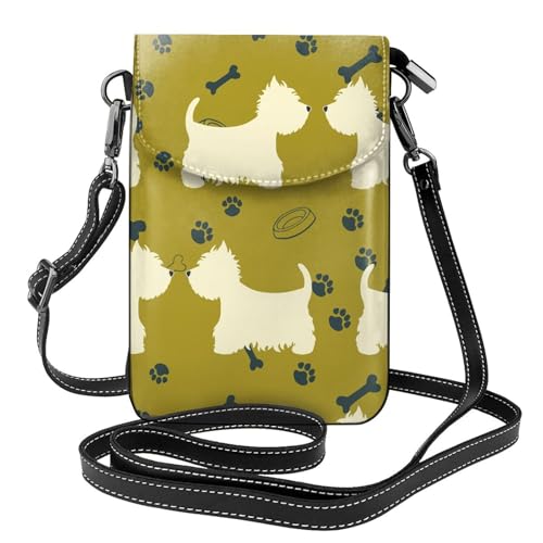 Petit sac bandoulière femme anti-encombrement - Portefeuille téléphone en cuir PU Westie