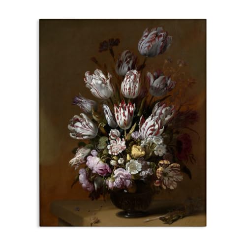 Traditional Floral Still Life, 24 x 30 Inch Canvas Wall Art