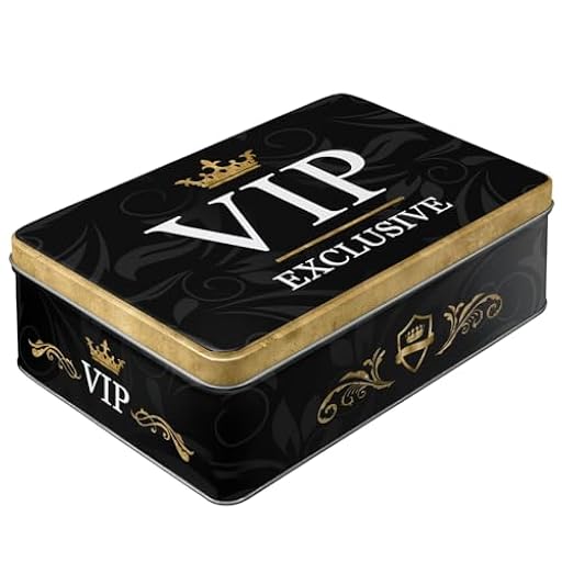 Nostalgic-Art Caja ​plana de metal retro, VIP Exclusive – Idea de regalo para personas especiales, Lata metálica con tapa, Diseño vintage, 2,5 l | Ya disponible en tu tienda friki favorita! En mundofriki.es!