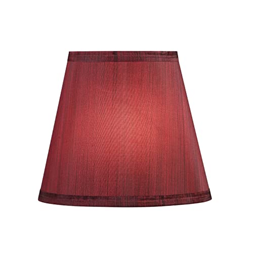 Aspen Creative 56016, Empire Uno Lamp Shade in Dark Red, 5" Top x 8" Bottom x 7" Slant Height, Slip UNO 33mm by Aspen Creative - Image 4
