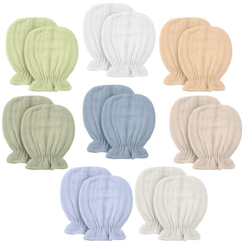Jeere - Jeere 8 Pairs Baby Mittens – Newborn 0‑6 Months Soft Organic Cotton Mittens in Gentle Colors (10% Off Amazon Deal)