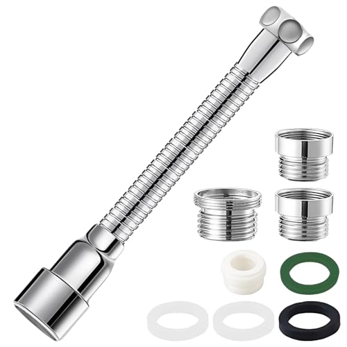 Wasserhahn Verlängerung, 360 Grad Wasserhahn Schlauch 20cm, Wasserhahnverlängerung Breite Anwendbarkeit, Wasseranschluss Verlängerung Wasserhahnverlängerung Küche für Küchen Toilette