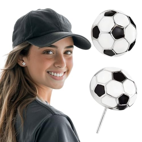 Fußball Bolzen Ohrringe, Sterling Silber Sport Ohrringe für Frauen Mädchen, hypoallergen Fußball...