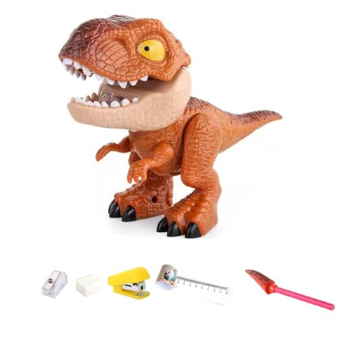 5-i-1 brevpapper, pappersvaror med dinosaurietema, rolig leksak för barn, studenter, suddgummi, linjal, pennvässare för pojkar och flickor