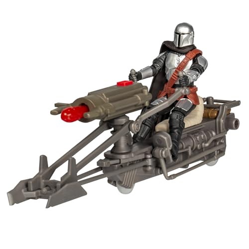Image of STAR WARS Epic World of Action The Mandalorian & Speeder Bike, 4-Inch Action Figure & Vehicle, Toys for 4 Year Old Boys and Girls & Up