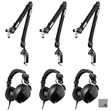 Rode NTH-100 Professional Over-Ear Headphones with Rode PSA1+ Microphone Boom Arm and StreamEye Polishing Cloth (Bundle of 3)
