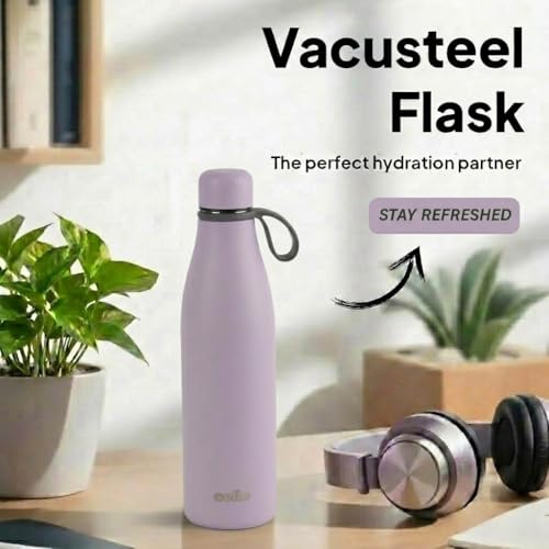 Image of CELLO Duro Oxy Stainless Steel Flask 900ml Purple | Easy to Pour & Fill, Spill Proof Leakproof Vacuum Insulated Hot and Cold Thermos Water Bottle for School College Office Gym Trekking Biking & Travel