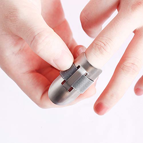 Pacote com 6 protetores de dedo de aço inoxidável, protetor de dedo, protetor de polegar de chef, ca