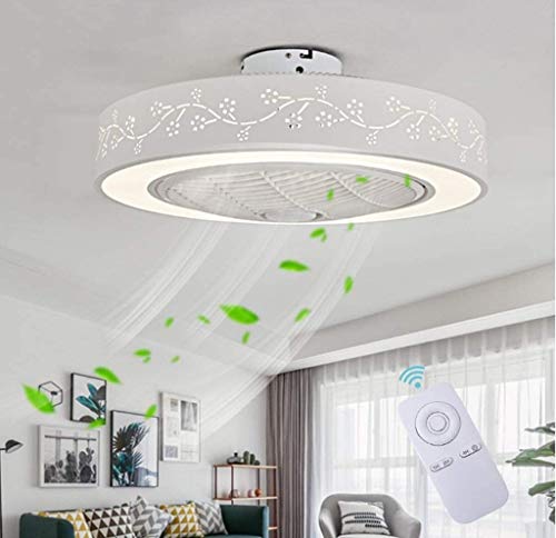 Preisvergleich Produktbild Geräuschloser Ventilator, ferngesteuerter Deckenventilator mit einstellbarer Windgeschwindigkeit, moderne dimmbare LED-Deckenleuchte, Kindergarten, Schlafzimmer, Wohnzimmerdurchmesser 55 * 20 cm