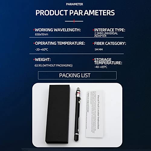 Fiber Optic Cable Tester Checker 650Nm Pen-Type Fiber Optical Test Pen Visual Fault Locator 20Km For Fc/Sc/St Universial Connector #TOP7