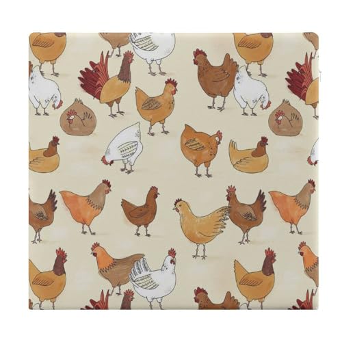 Funda de poliéster extraíble y lavable en cojín con patrón de pollo 2