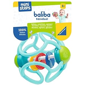 Ravensburger ministeps 4152 baliba Rasselball – Flexibler Greifling, Beißring und Babyrassel – Baby Spielzeug ab 3 Monate – türkis