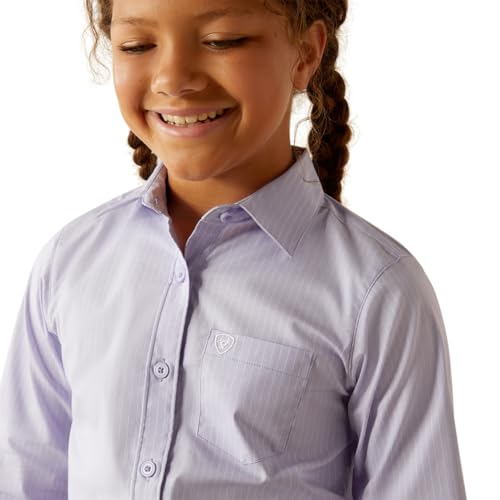 Ariat Girls' Lavender Stripe Button Up Shirt4