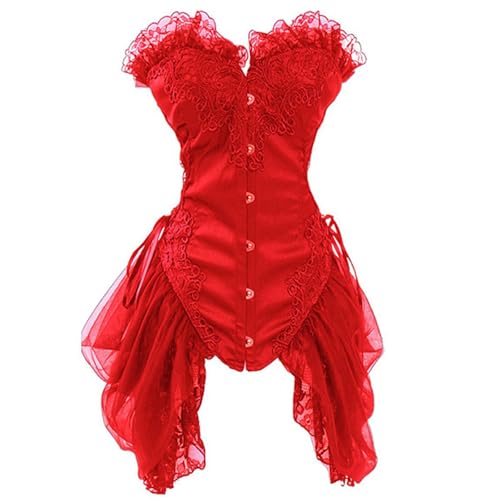 Robe victorienne avec corset gothique pleine poitrine à lacets
