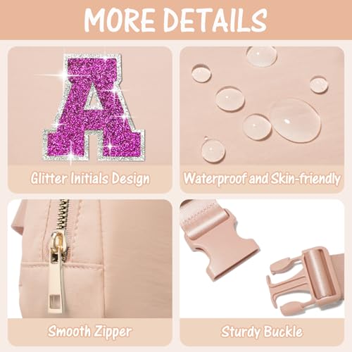 Image of Personalized 6-12 Year Old Girl Gifts: Initial Crossbody Bag Fanny Pack Purse for Teen Girl Gifts - Trendy Preppy Stuff (Coral Pink-A)