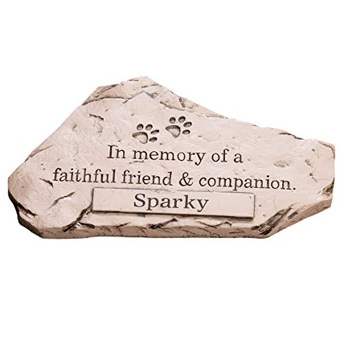 Fox Valley Traders Custom Faithful Friend and Companion Pet Memorial, Customized Indoor/Outdoor Resin Garden Stone