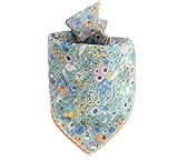 Arumary Soft Cotton & Viscose(Bamboo) Floral Bandanas, Hair wrapper, Headband, Handkerchief, Hair scarf, Neckerchief, 21”X21” (Garden Green)