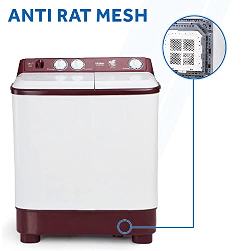 Image of Haier 7 Kg 5 Star Rating Semi Automatic Top load Washing Machine (HTW70-1187BON, White)