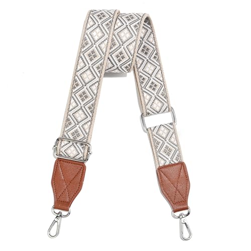 Image of Purse Strap,1.5 inch Leather End Shoulder Strap Adjustable Replacement,Retro Multi-Pattern Crossbody Bag Straps