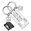 ponlodos Our First Home Keychains with Gift Box New Home Housewarming Gift Keyrings for Men Women