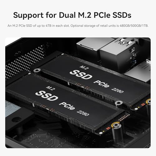 Image of Beelink SER5 MAX Mini PC, AMD Ryzen 7 7735U(6nm, 8C /16T) up to 4.75GHz, Mini Computer 16GB LPDDR5 RAM 500GB NVME SSD, Micro PC 4K@60Hz Triple Display, Mini Gaming Computer WiFi6 /BT5.2 /HTPC /W-11 Pro